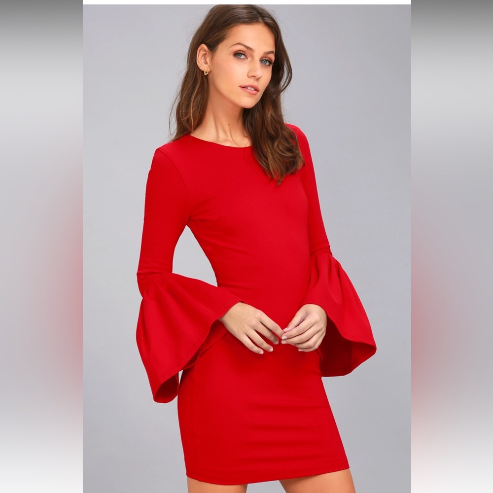 Flair long sleeve bodycon dress